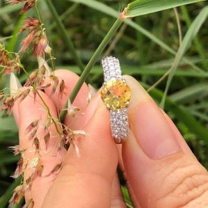 NHẪN BẠC SV925 KẾT HỢP ĐÁ CITRINE TỰ NHIÊN