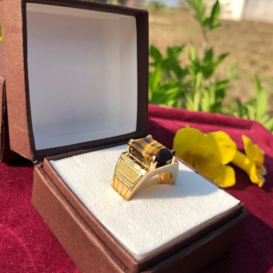 NHẪN VÀNG 18K KẾT HỢP ĐÁ QUÝ TIGER EYE