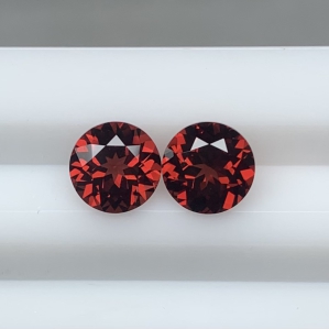 Garnet Round cut facet đầy đủ kích thước