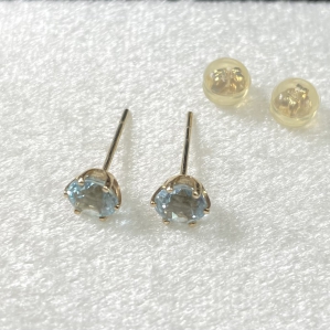 Hoa tai Vàng K10YG kết hợp đá Topaz 5.5mm