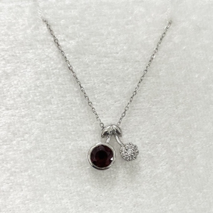 DÂY CHUYỀN BẠC SV 925 ĐÁ QUÝ RHODOLITE GARNET THIÊN NHIÊN