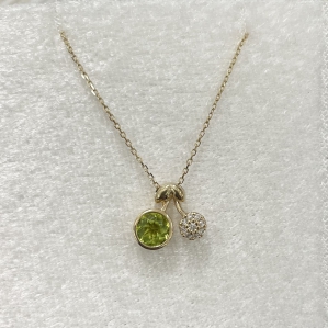 DÂY CHUYỀN VÀNG 10K ĐÁ QUÝ TỰ NHIÊN PERIDOT