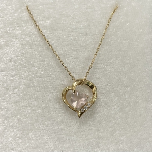 DÂY CHUYỀN VÀNG 10K ĐÁ QUÝ ROSE QUARTZ