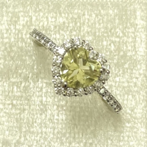 NHẪN BẠC SV 925 ĐÁ QUÝ QUART VÀNG CHANH CỰC PHẨM