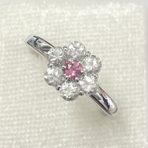 NHẪN BẠC SV925 THIẾT KẾ GIỮA ĐÁ WHITE QUARTZ VÀ TOURMALINE