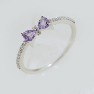 NHẪN VÀNG 10K KẾT HỢP ĐÁ AMETHYST TỰ NHIÊN
