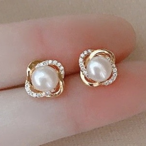 HOA TAI NGỌC TRAI KẾT HỢP VÀNG 10KYG