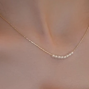 DÂY CHUYỀN NGỌC TRAI 5.0-5.5MM KẾT HỢP VÀNG 10KYG XINH