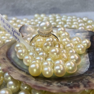 Nhẫn Ngọc Trai Akoya kết hợp Vàng 10K sang trọng và quý phái