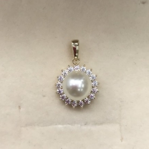 MẶT DÂY CHUYỀN NGỌC TRAI KẾT HỢP VÀNG 10KYG