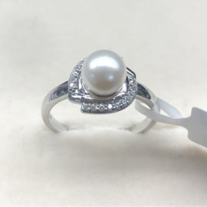 NHẪN NGỌC TRAI BẠC SV925