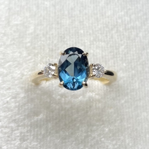 NHẪN VÀNG 10K KẾT HỢP ĐÁ BLUE TOPAZ DUYÊN DÁNG CỰC XINH
